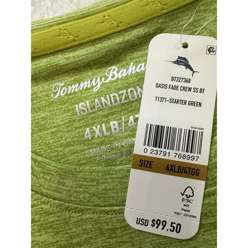 tommy bahama island zone Tee shirt Man's4XL Starter Green Oasis Fade Crew